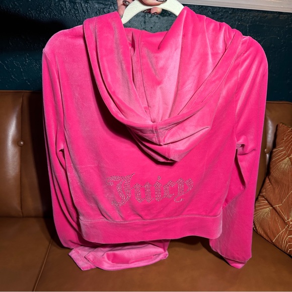 Juicy Couture Pink Velour Tracksuit Set NWT Hot Pink/silver - Picture 2 of 5